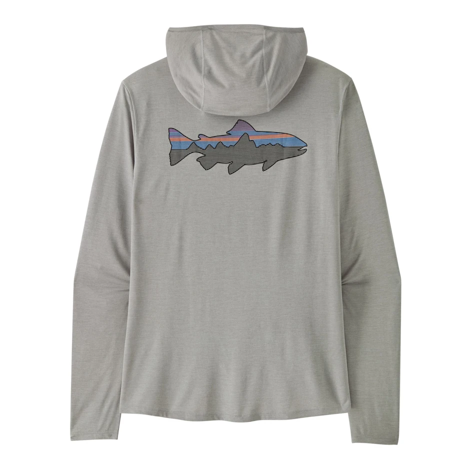 M's Long Sleeved Cap Cool Sun Hoody Fitz Roy Trout, kolor: CGSX - Crisp Grey: Salt Grey X-Dye - 1