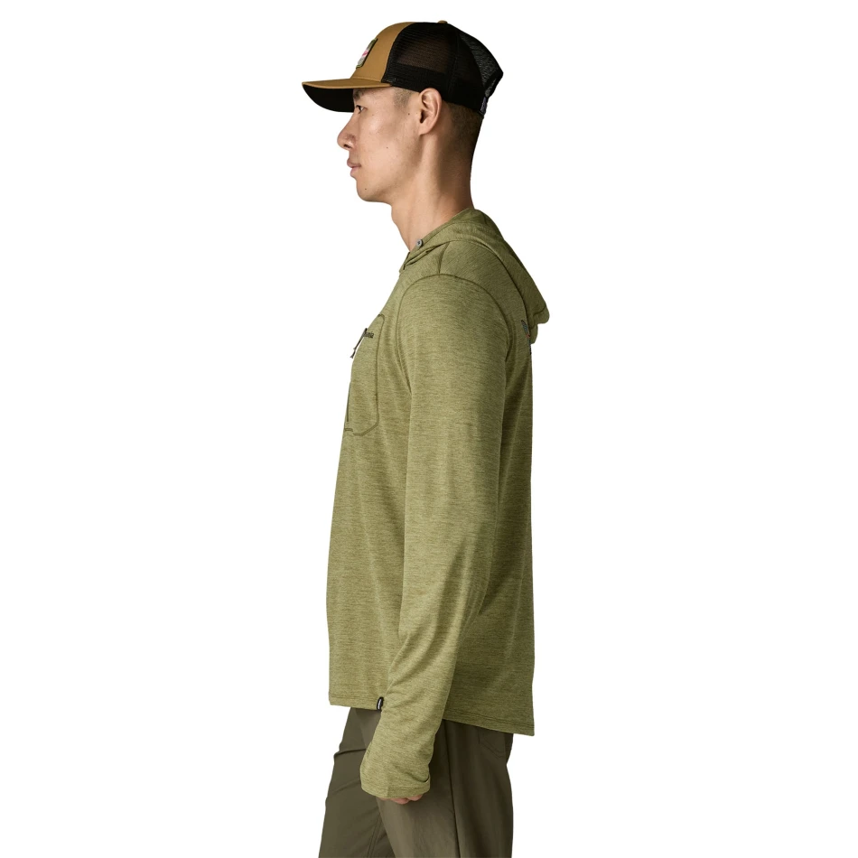 M's Long Sleeved Cap Cool Sun Hoody Fitz Roy Trout, kolor: CGBX: Caper Green Buckhorn Green X-Dye - 5