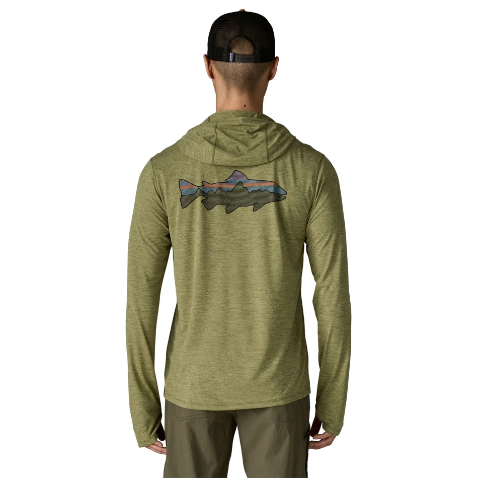 M's Long Sleeved Cap Cool Sun Hoody Fitz Roy Trout, kolor: CGBX: Caper Green Buckhorn Green X-Dye - 3