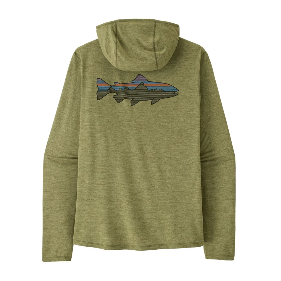 M's Long Sleeved Cap Cool Sun Hoody Fitz Roy Trout, kolor: CGBX: Caper Green Buckhorn Green X-Dye - 1