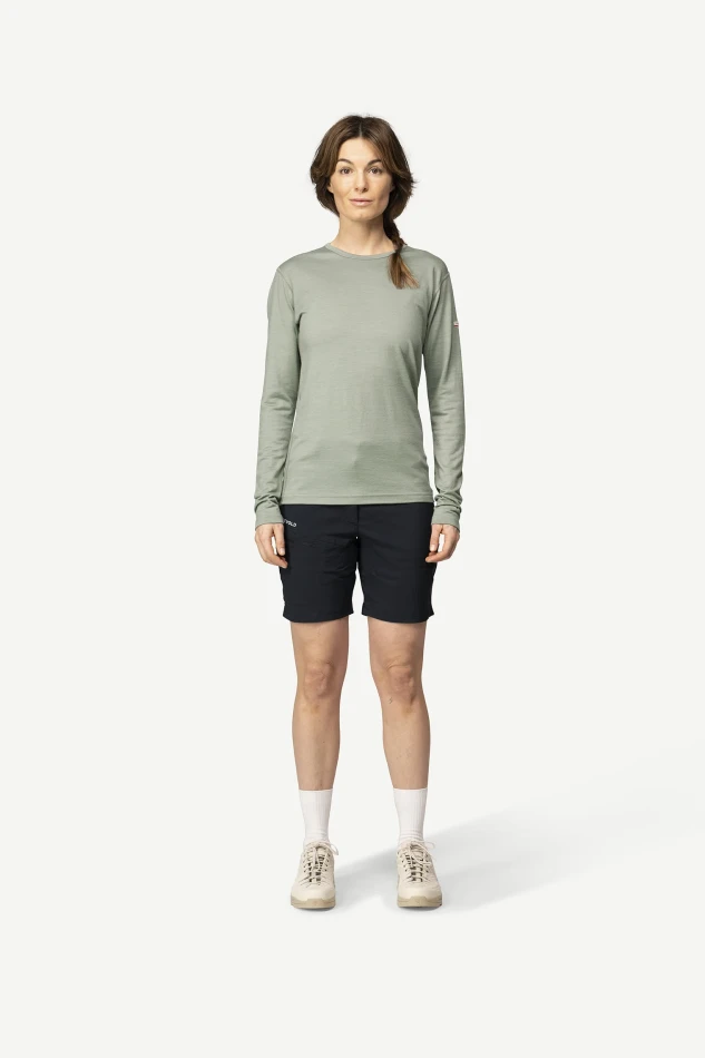 Devold Breeze Plus Merino 200 Shirt WMN, kolor: Fog - prezentacja na modelce - przód
