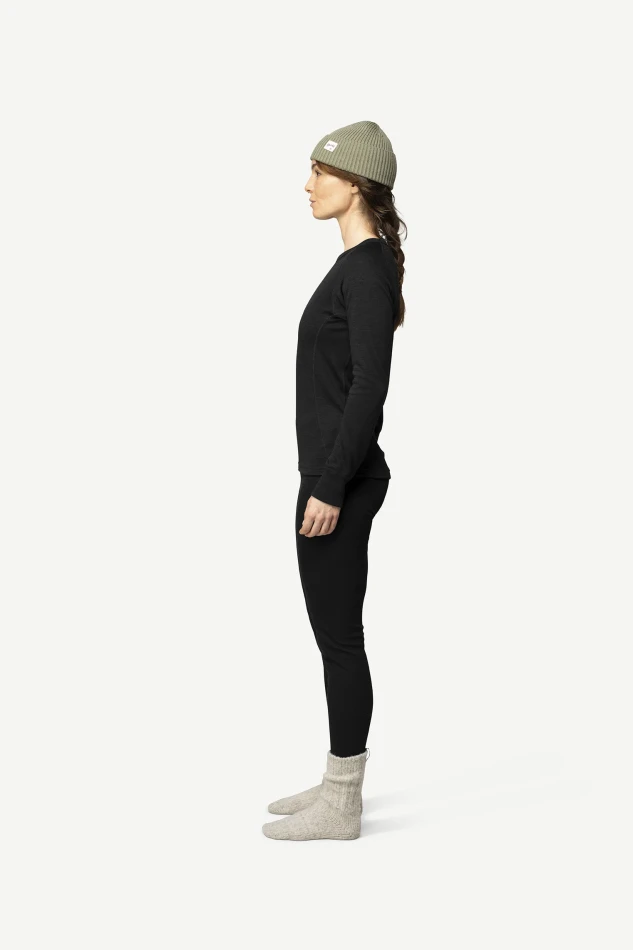 Devold Duo Active Merino 205 Shirt WMN, kolor: Black - prezentacja na modelce - bok