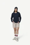 Devold Archive Henley LS, kolor: Ink - prezentacja na modelce - przód