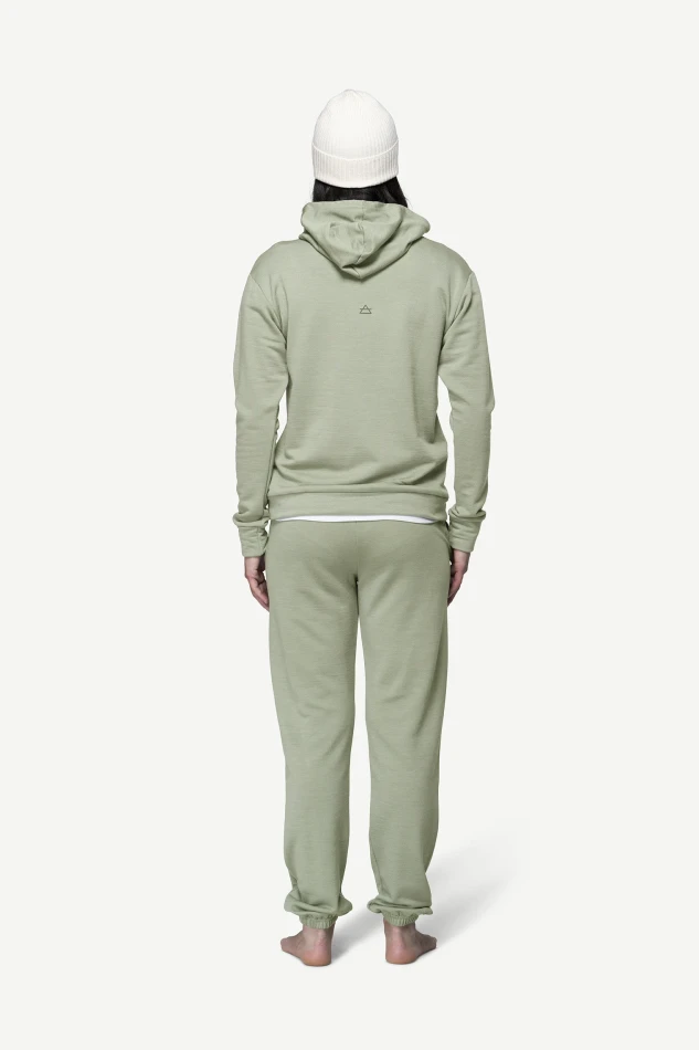 Devold Everyday Hoodie WMN, kolor: Fog - prezentacja na modelce - tył