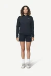 Devold Everyday Hoodie WMN, kolor: Ink - prezentacja na modelce - przód