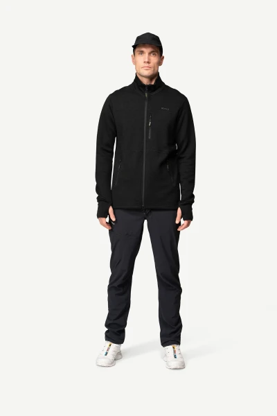 Devold Thermo Wool Jacket MAN, kolor: Caviar - prezentacja na modelu - przód