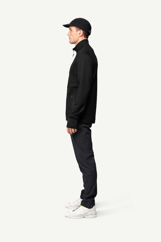 Devold Thermo Wool Jacket MAN, kolor: Caviar - prezentacja na modelu - bok