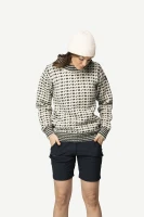Devold Original Islender Wool Sweater, kolor: Offwhite/Anthracite - prezentacja na modelce