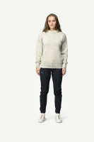 Devold Nansen Wool Sweater, kolor: Grey Melange - prezentacja na modelce - przód