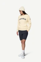 Devold Nansen Legacy Sweater, kolor: Raw White - prezentacja na modelce - przód