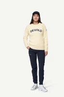 Devold Nansen Legacy Sweater, kolor: Raw White - prezentacja na modelce - przód