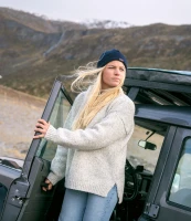 Devold Nansen Wool Sweater WMN, kolor: Grey Melange - zdjęcie w terenie