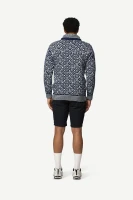 Devold Svalbard Wool Zip Neck, kolor: Night/Offwhite - prezentacja na modelu - tył