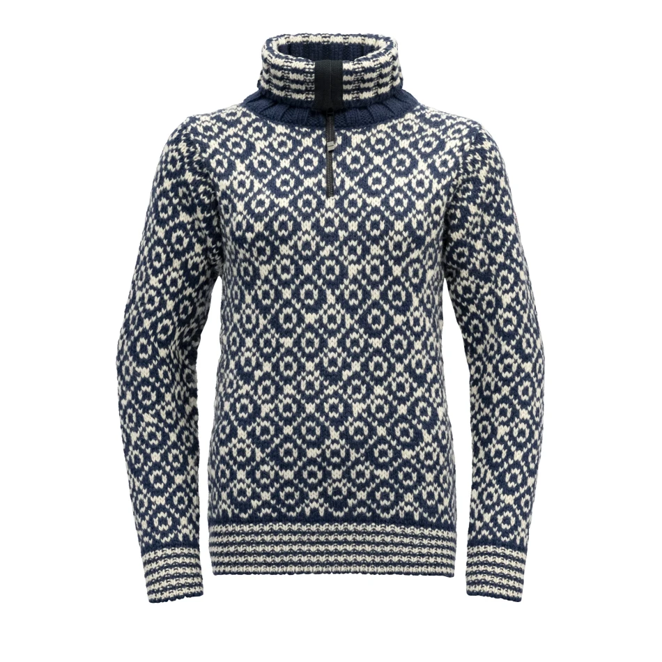 Devold Svalbard Wool Zip Neck, kolor: Night/Offwhite