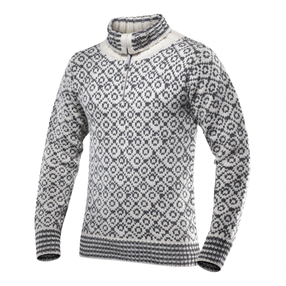 Devold Svalbard Wool Zip Neck, kolor: Offwhite/Anthracite