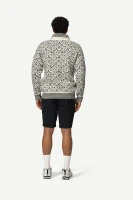 Devold Svalbard Wool Zip Neck, kolor: Offwhite/Anthracite - prezentacja na modelu - tył