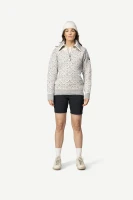 Devold Svalbard Wool Zip Neck, kolor: Offwhite/Grey - prezentacja na modelce - przód