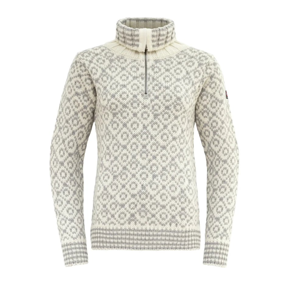 Devold Svalbard Wool Zip Neck, kolor: Offwhite/Grey