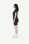Devold Classic Summit Tee WMN, kolor: Ink - prezentacja na modelce - bok