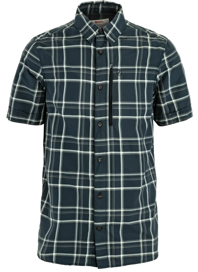 Fjallraven Abisko Hike Shirt SS, kolor: 555-113 - Dark Navy-Chalk White, 1