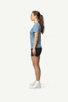 Devold Active Tee WMN, kolor: Skyblue - prezentacja na modelce - bok
