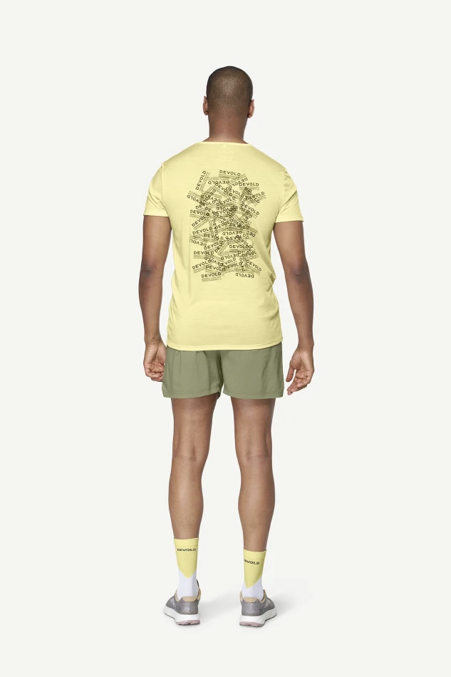 Devold Active Stamp Tee MAN, kolor: Frozen - prezentacja na modelu - tył