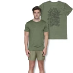 Devold Active Stamp Tee MAN, kolor: Forest - prezentacja koszulki na modelu i tył