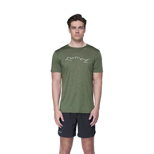 Devold Active Skyline Tee MAN - lekka koszulka z nadrukiem w góry (70% wełna merino)