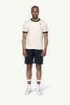 Devold Archive Ringer Tee, kolor: White/Ink - prezentacja na modelu - przód