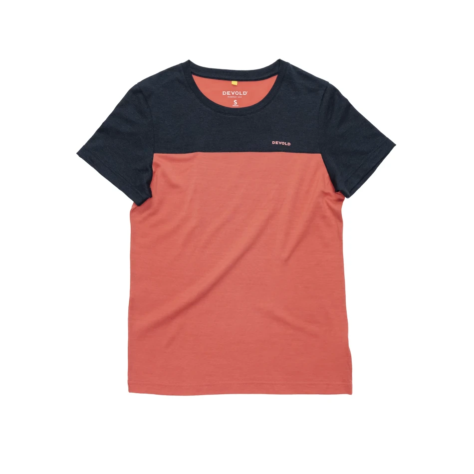 Devold Classic Linear Tee WMN, kolor: Ink/Coral
