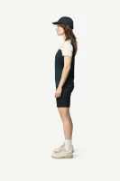 Devold Classic Linear Tee WMN, kolor: White/Ink - prezentacja na modelce - bok