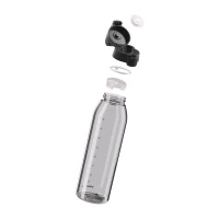 SIGG Total Color One 1,5 L, kolor: Transparent - butelka rozkręcona z widocznymi wszystkimi elementami