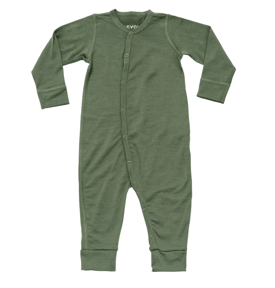 Devold Breeze Merino Sleepsuit Baby, kolor: Forest
