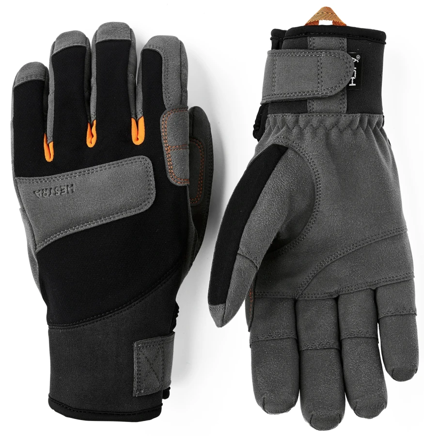 Hestra Ergo Grip Delta HDry 5 finger Black Dark Grey - 1
