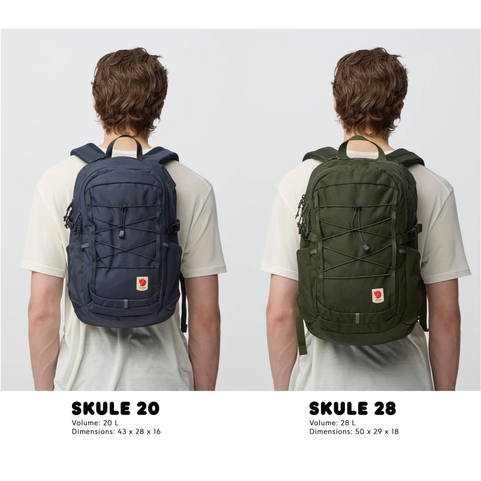Fjallraven Skule 28, porównanie wielkości z modelem Skule 20
