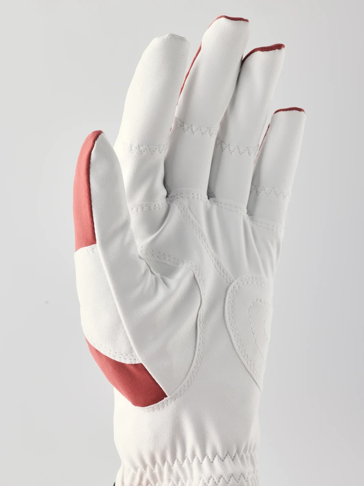Hestra Ergo Grip Golf Left | White &amp; Rust 2