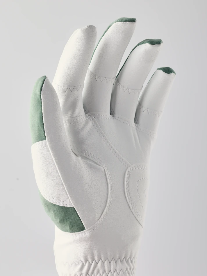 Hestra Ergo Grip Golf Left | White & Silver green 2