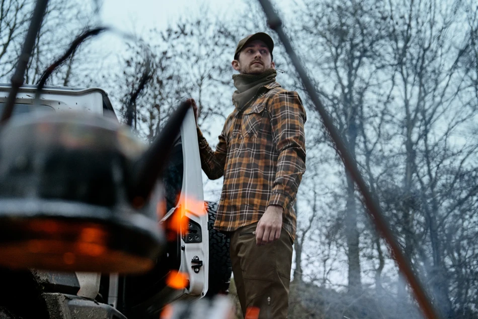 Glen Flannel Shirt, kolor: Dark Brown/Camel Check 3
