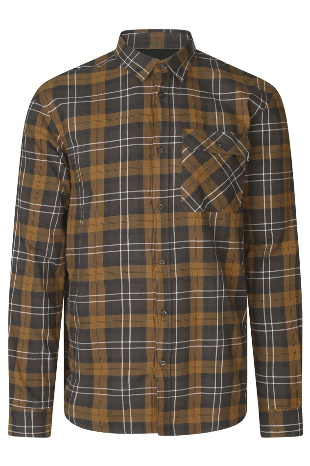 Glen Flannel Shirt, kolor: Dark Brown/Camel Check 1