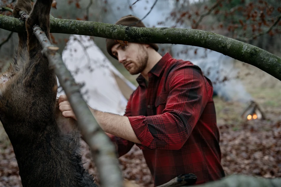 Glen Flannel Shirt, kolor: Red Check 4