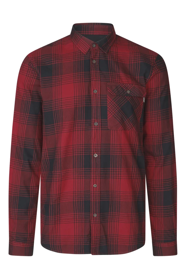 Glen Flannel Shirt, kolor: Red Check 1