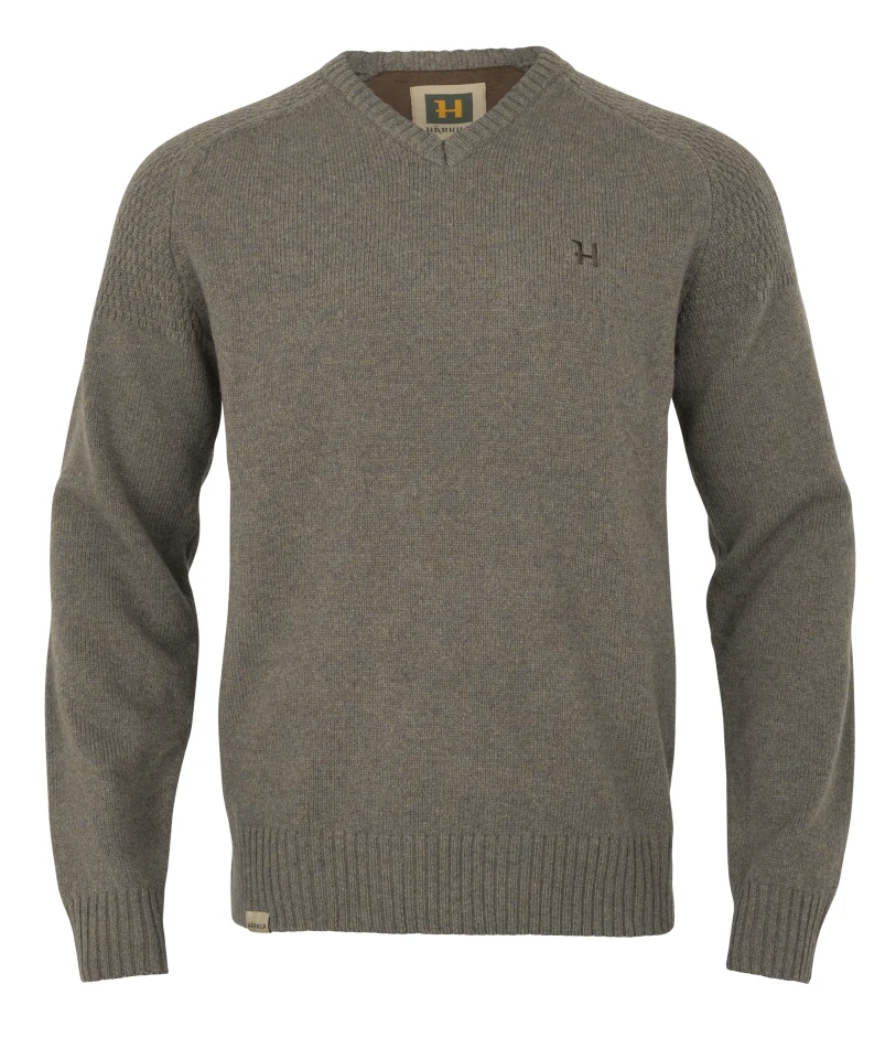 Harkila Vincent Merino V-Neck Pullover, kolor: Dark Sand 1