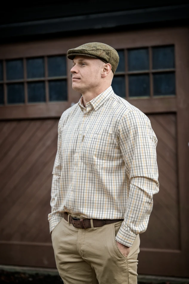 Harkila Haywood Wool Blend LS Shirt, kolor: Arrowwood Yellow Check 7