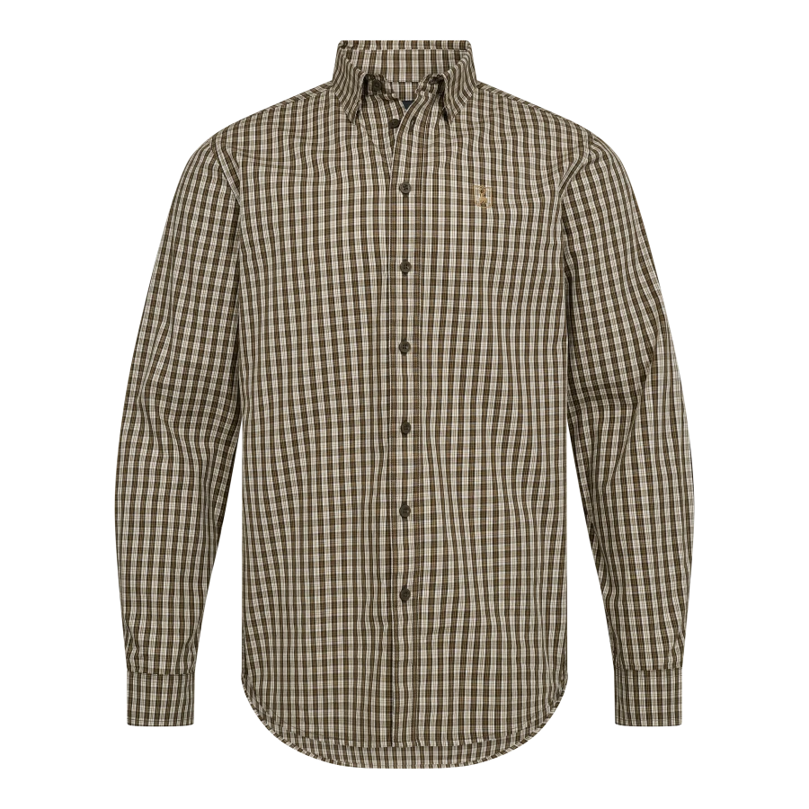 Baldwin Shirt | 8948 Brown Check -1