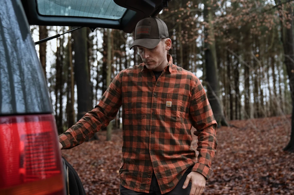 Harkila Scandinavian L/S Shirt, kolor: Autumn Orange Check 4