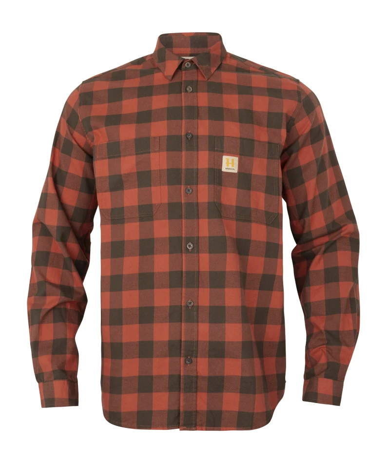 Harkila Scandinavian L/S Shirt, kolor: Autumn Orange Check 1
