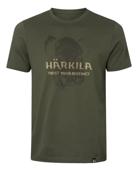 Harkila Wildboar Logo S/S T-shirt, kolor: Forest Night 1