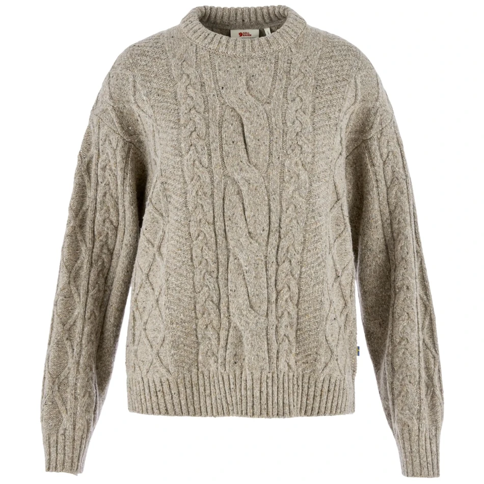 Ovik Cable Knit W | 021 Fog -1
