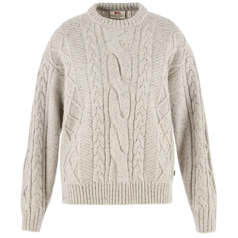 Ovik Cable Knit W | 113 Chalk White -1