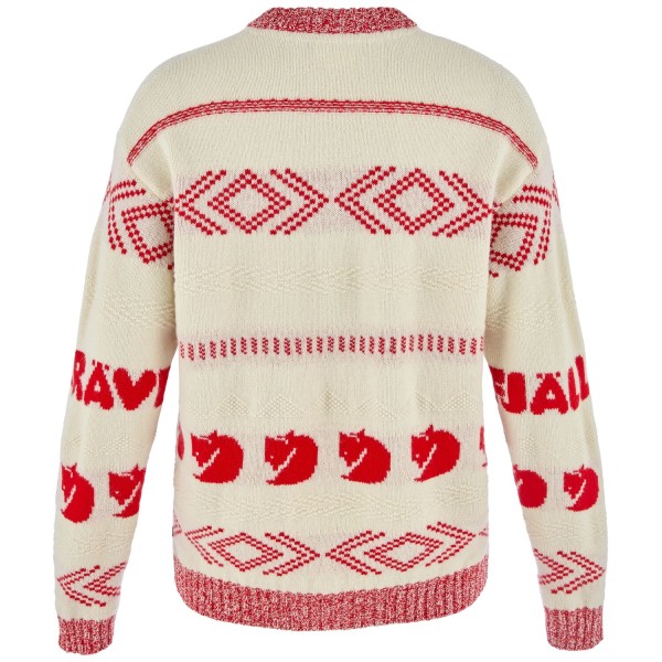 Fjallraven Jacquard Knit W | 113-334 Chalk White/True Red -2